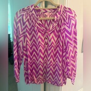 LILLY PULITZER ladies Silk blouse long sleeve SIZE XS